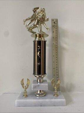 Gold and Black Wrestling Trophy Accent